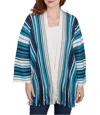 Ruby Rd. Plus Size Open Multi Stripe Cardigan Sweater In Multi