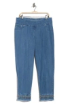 Ruby Rd. Ruby Rd Novelty Ankle Straight Leg Pull-on Jeans In Blue