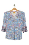 Ruby Rd. Ruby Rd Novelty Print Stripe Top In Multi