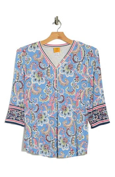 Ruby Rd. Ruby Rd Novelty Print Stripe Top In Multi