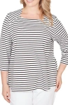 Ruby Rd. Ruby Rd Novelty Stripe Top In Multi