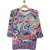 Ruby Rd. Ruby Rd Novelty Sublimation Top In Multi
