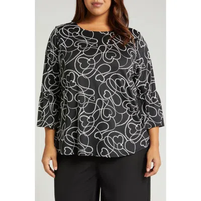 Ruby Rd. Ruby Rd Novelty Top In Black/white