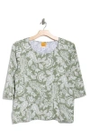 Ruby Rd. Plus Size Jacobean Paisley Puff Print Top In Green