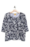 Ruby Rd. Plus Size Jacobean Paisley Puff Print Top In Multi