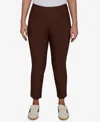 Ruby Rd. Petite Alt Silky Ankle Pull-on Pants In Brown