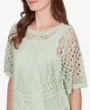 Ruby Rd. Petite Chemical Lace Pullover Sweater In Green