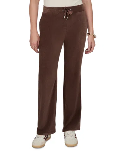 Ruby Rd. Petite Corduroy Wide-leg Drawstring Pants In Brown