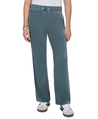 Ruby Rd. Petite Corduroy Wide-leg Drawstring Pants In Blue