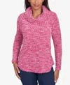 Ruby Rd. Plus Size Cowl Neck Cozy Boucle Knit Top In Rose