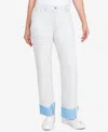 Ruby Rd. Petite Cuffed Pull-on Fly Pants In White