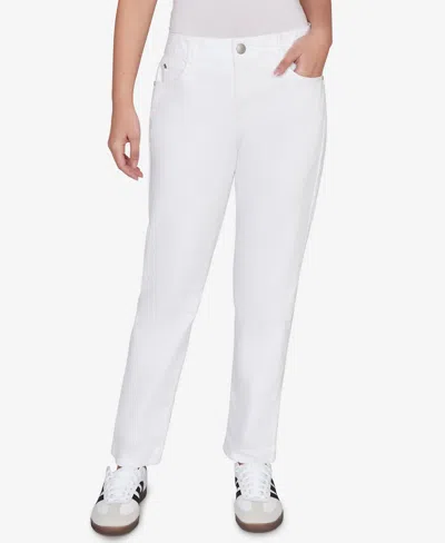 Ruby Rd. Petite Curve Enhancing Five Pocket Slim Leg Jean In White