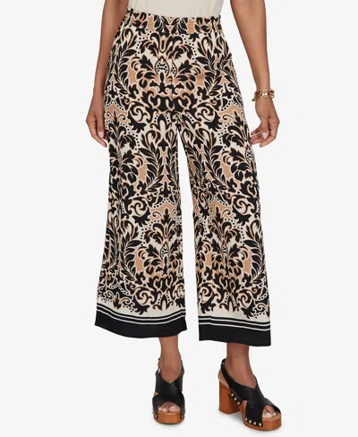 Ruby Rd. Petite Damask Textured Elastic Waist Pants In Multi