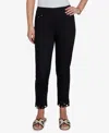 Ruby Rd. Petite Embroidered Cutout Denim Ankle Pants In Black