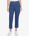 Ruby Rd. Petite Embroidered Extra Stretch Dark Denim Jeans In Blue