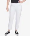 Ruby Rd. Petite Embroidered Extra Stretch White Denim Pants In White
