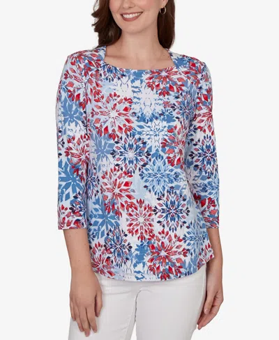 Ruby Rd. Petite Floral Medallion Knit Top
