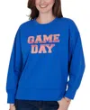 Ruby Rd. Petite Game Day Graphic Terry Sweatshirt In Blue