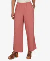 Ruby Rd. Petite Lace Trim Lightweight Pull-on Pants In Pink