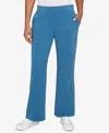 Ruby Rd. Petite Mid Rise Luxe Rib Knit Leisure Pants In Blue