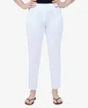 RUBY RD. PETITE MID-RISE PULL-ON STRAIGHT SOLAR MILLENNIUM TECH ANKLE PANTS