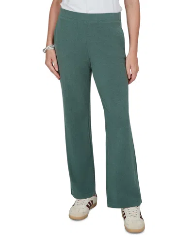 Ruby Rd. Petite Must Haves I Stretch Pull-on Straight-leg Pants In Green