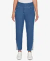 Ruby Rd. Petite Nautical Stripe Inset Slim Fit Jeans In Blue