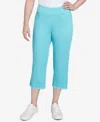 Ruby Rd. Petite Oasis Pull On Fringe Denim Capri Pants In Capri