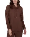 Ruby Rd. Petite Oversized Cowl Neck Long-sleeve Pullover In Brown