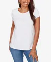 Ruby Rd. Petite Paisley Lace Solid Knit T-shirt In White