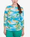 Ruby Rd. Petite Paradise Island Crinkle Knit Top