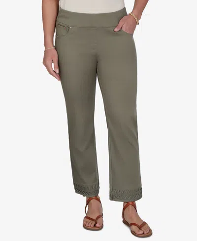 Ruby Rd. Petite Pleated Hem Denim Ankle Pants In Gray
