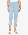 Ruby Rd. Petite Printed-hem Denim Capri Pants In Blue