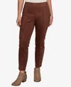 Ruby Rd. Petite Pull-on Suede Stretch Pants In Brown