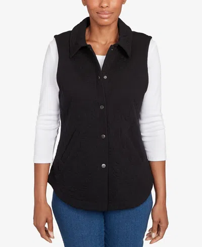 Ruby Rd. Petite Quilted Terry Inner Beauty Vest Jacket In Multi