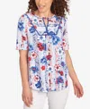 Ruby Rd. Petite Riviera Floral Stripe Print Knit Top