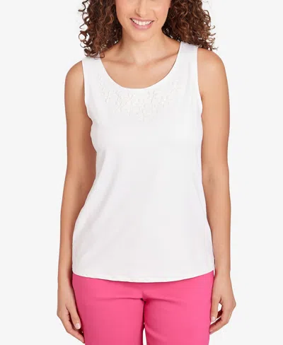 Ruby Rd. Petite Scoop Neck Tank Top In White