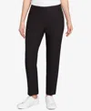 Ruby Rd. Petite Mid-rise Pull-on Straight Solar Millennium Tech Ankle Pants In Black