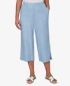 Ruby Rd. Petite Snow Washed Gauze Pull-on Capri Pants In Blue