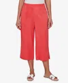 Ruby Rd. Petite Snow Washed Gauze Pull-on Capri Pants In Red