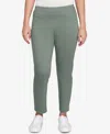 Ruby Rd. Petite Soft Denim Faux Pocket Pants In Green
