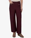 Ruby Rd. Petite Solid Pique Wide Leg Pull-on Pants In Burgundy