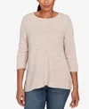 Ruby Rd. Petite Speckled Heather Rib Knit Top In Multi