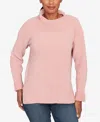 Ruby Rd. Petite Split Cowl Chenille Pullover Sweater In Pink