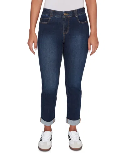 Ruby Rd. Petite Straight-leg High-rise Jeans In Blue