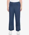 Ruby Rd. Petite Stretch Fringe Pull On Ankle Jeans In Blue