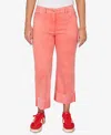Ruby Rd. Petite Sunwashed Cuffed Colored Ankle Jeans In Orange