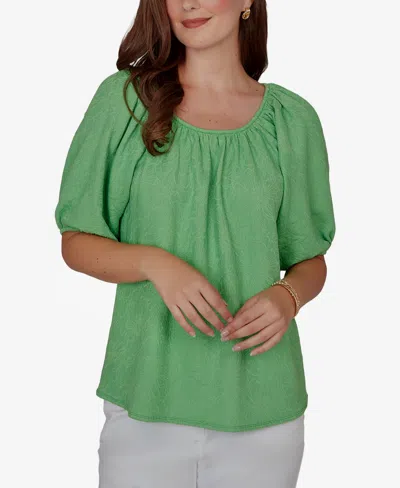 Ruby Rd. Petite Textured Convertible Knit Top In Green