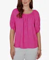 Ruby Rd. Petite Textured Convertible Knit Top In Pink