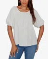 Ruby Rd. Petite Textured Convertible Knit Top In White